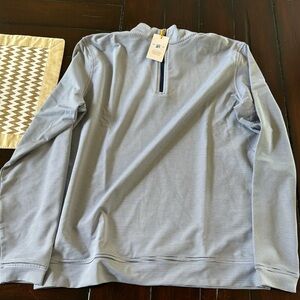 Peter Millar Navy and White Quarter Zip